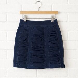Peace of Cloth Ruched Denim Mini Skirt